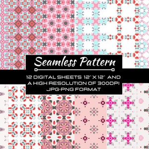 Seamless Pattern PNG, Geometric Digital Paper, Digital Paper Pack, Seamless Pattern Svg, Digital Papers