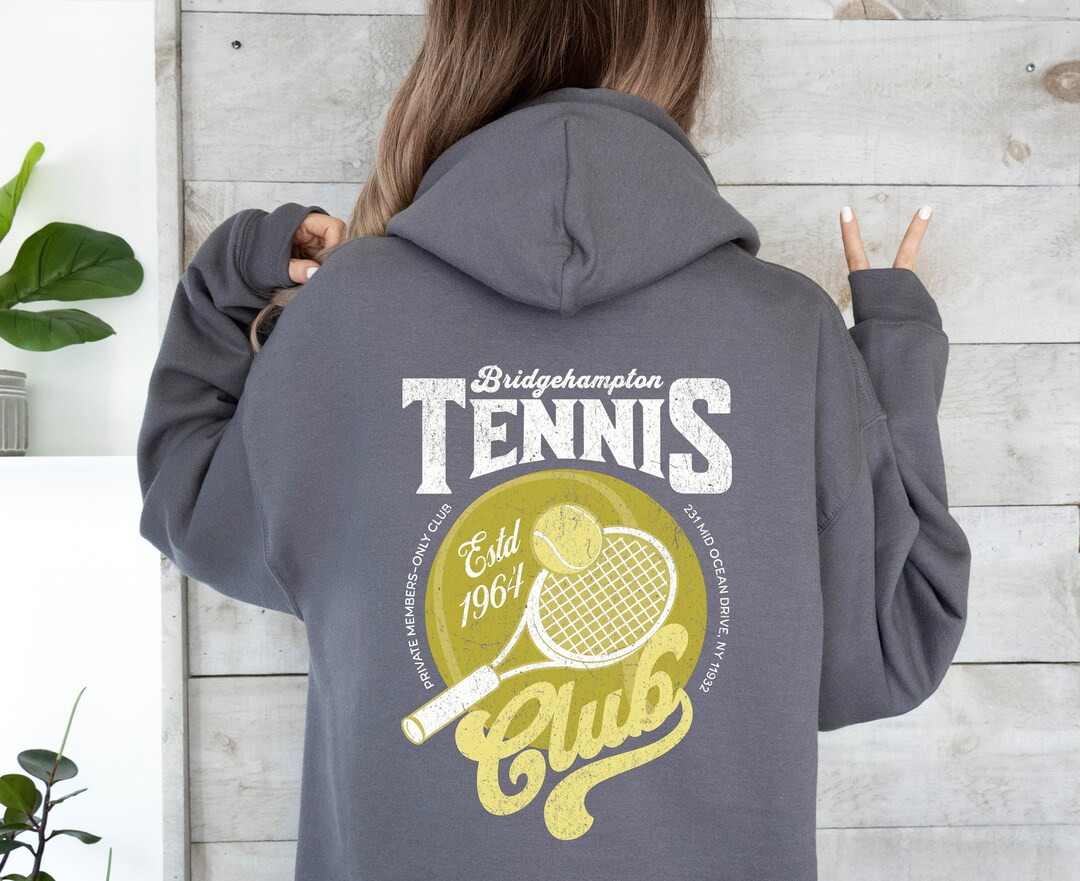 Bridgehampton Tennis Club Hoodie, Vintage Design Tennis Hooded