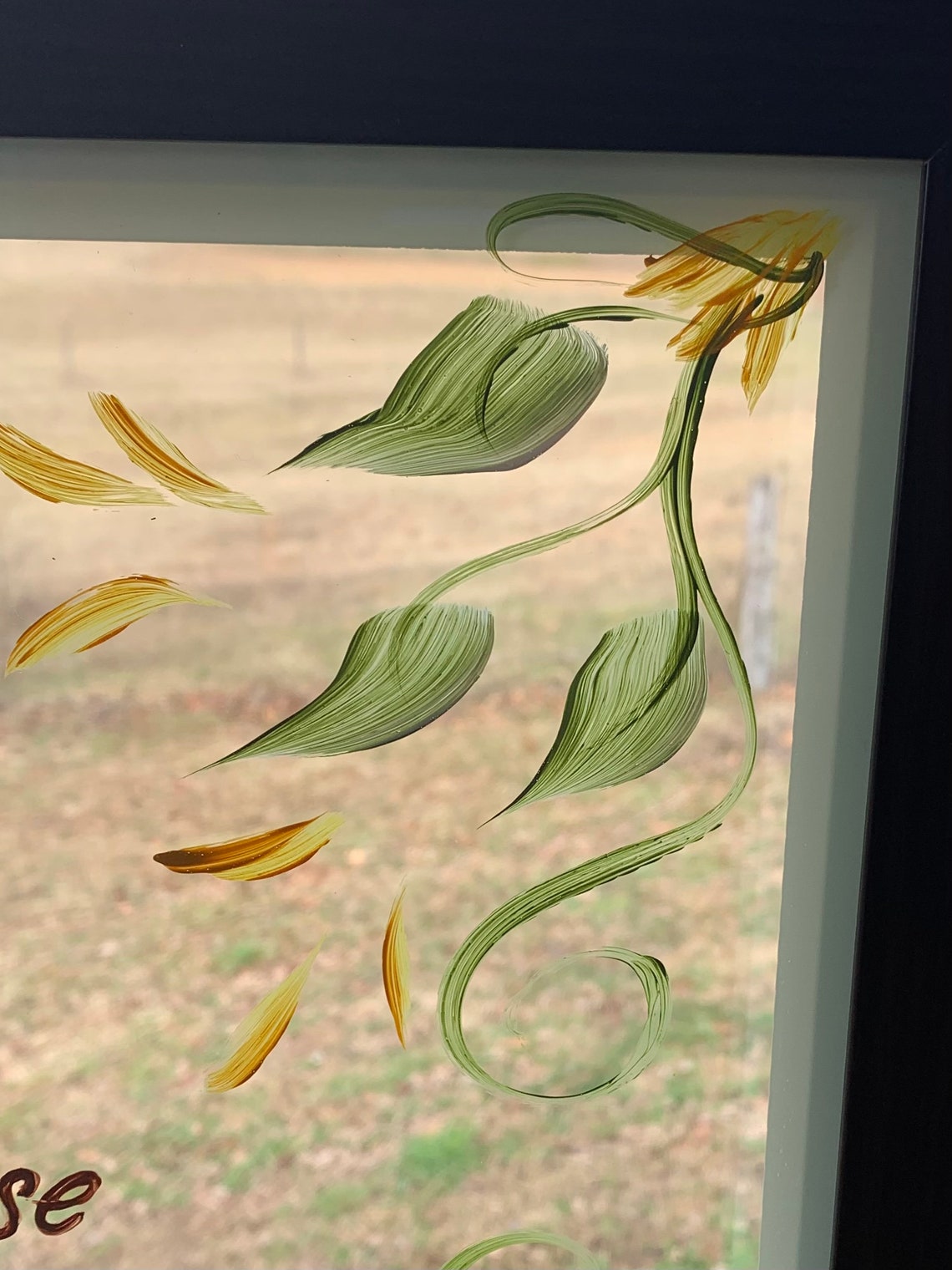 Beautiful Hand Painted Glass Wall Art or Suncatcher With Etsy