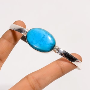 Brazalete de plata de ley con turquesa: estilo suroeste