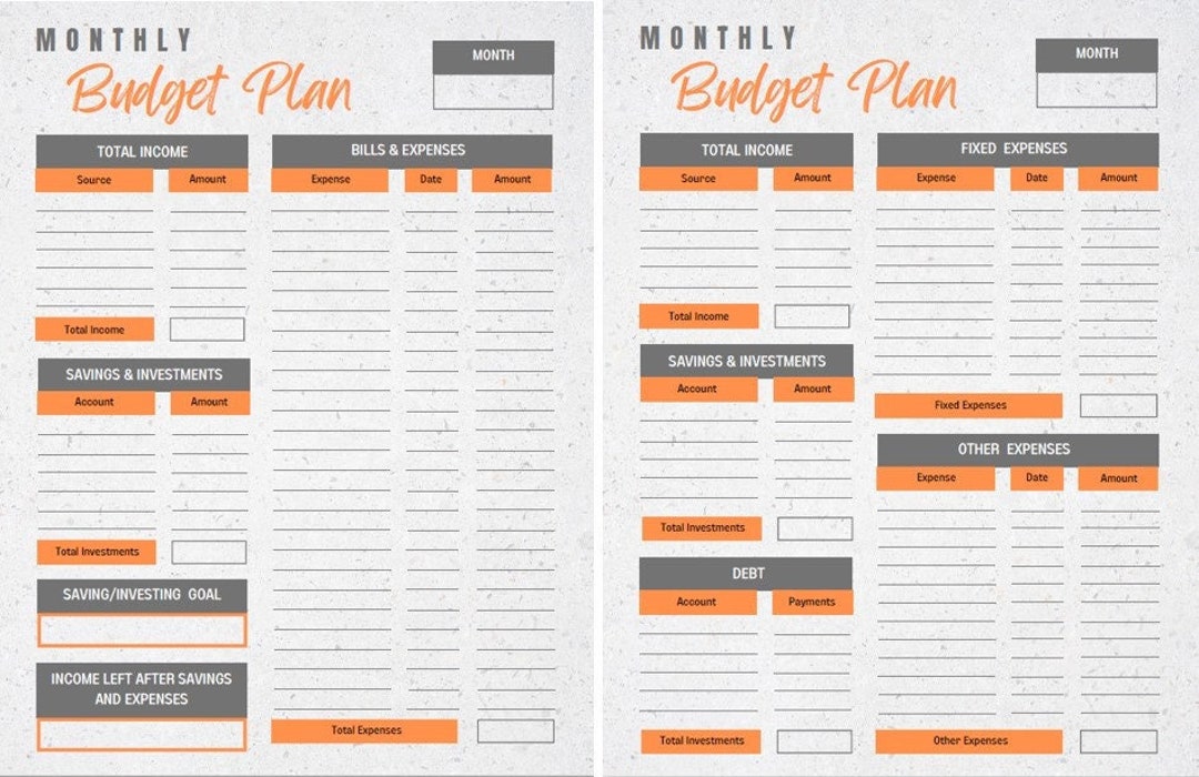 Printable Financial and Daily Planner - Different Backgrounds and ...
