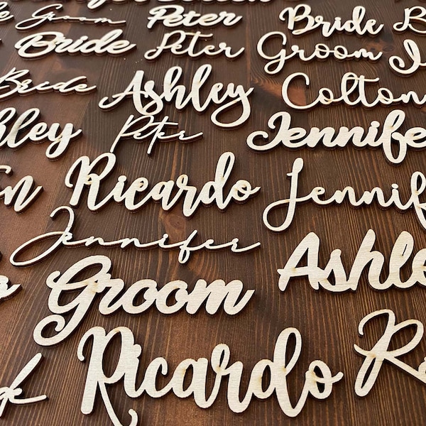 Naamkaartjes voor bruiloften Houten naamkaartjes naambordjes voor bruiloft Gepersonaliseerde couvertnamen Bruiloftslabels Acryl Plaatsnaaminstellingen