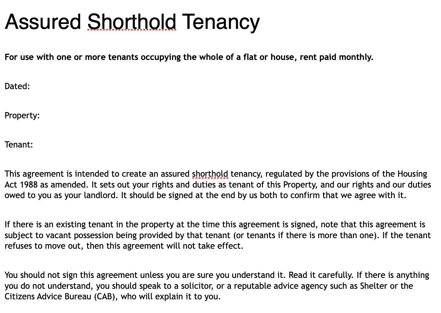 Tenancy Agreement - Etsy