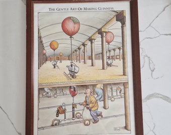 Originele vintage Gentle Art of Making Guinness Poster Industry in de maltings van de jaren 80