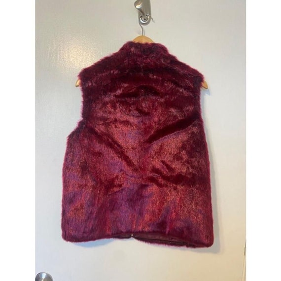 Vintage Deadstock Guess Burgundy Faux Fur Mob Wif… - image 2