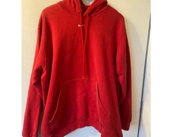 Vintage Nike Hoodie Center Swoosh Rot Sweatshirt Pullover Pullover Größe XL