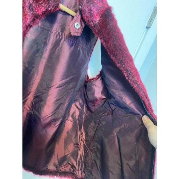 Vintage Deadstock Guess Burgundy Faux Fur Mob Wif… - image 6