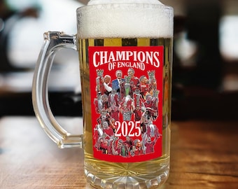 Liverpool Champions 2024-25 Vector Heroes Beer Glass