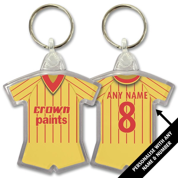 Liverpool Away 1982 Retro Shirt Kit Personalised Keyring Key Ring Key Chain Great Christmas Gift Add Any Name & Number