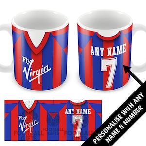 Crystal Palace 1988 Retro Home Shirt Kit Personalised Mug Cup Great Christmas Gift Add Any Name & Number