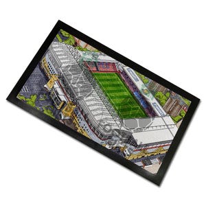 West Ham Around The Grounds Upton Park Water Colour Bar Runner Mat Great Fans Christmas Gift Printed In The UK Football Gifts