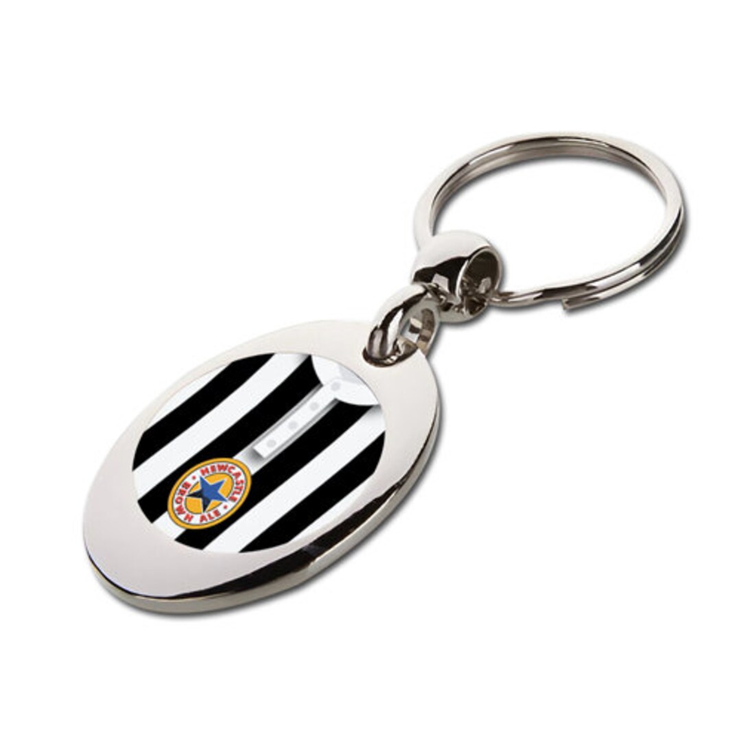 Newcastle United FC - Portachiavi Ufficiale In Rame Con Stemma Metallico, 30x30 Mm - 4