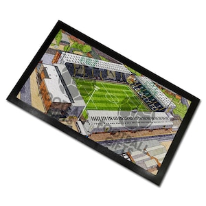 Notts County Around The Grounds Meadow Lane Water Colour Bar Runner Mat Great Fans Christmas Gift Printed In The UK Football Gifts