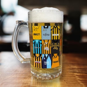 Cambridge United Retro Shirt Montage Beer Glass Classic Kits Fans Top Quality Gift 16oz Cambridge Retro Shirts Beer Stein Cup