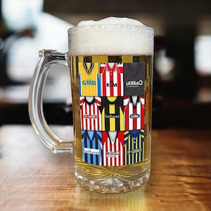 Brentford Retro Shirt Montage Beer Glass Classic Kits Bees Fans Top Quality Gift 16oz Brentford Retro Shirts Beer Stein Cup
