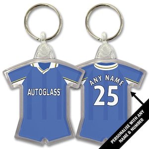 Chelsea 1997 Retro Home Shirt Kit Personalised Keyring Key Ring Key Chain Great Christmas Gift Add Any Name & Number