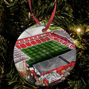Forest Around The Grounds The City Ground Water Colour Christmas Tree Decoration Bauble Flat Ceramic Great Xmas Gift For Forest Fans