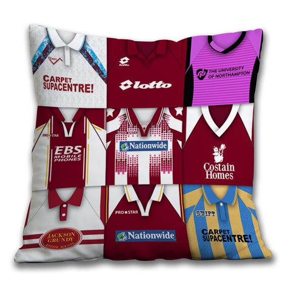 Northampton Town Retro Montage Kits Shirts Jumbo Cushion 60x60 Cm - Main Image