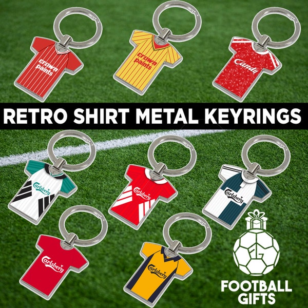 Liverpool Retro Shirt Kit Metal Keyring Key Ring Key Chain | Choice Of Liverpool Kits | Great Gift For Liverpool Fans | Printed In The UK |