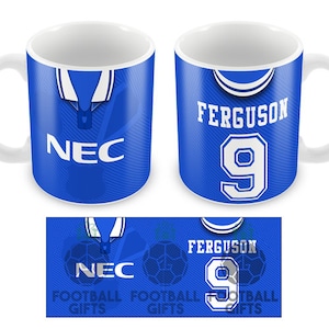 Everton Ferguson 9 Retro Home 1994 Shirt Mug Classic Kits Cup Top Quality Mug Great Christmas Gift