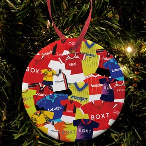 Forest Kit Mash Retro Shirt Kit Christmas Tree Decoration Bauble Flat Ceramic Great Christmas Gift Football Gifts Nottingham Nottm