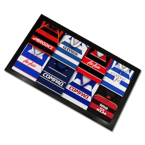 QPR Classic Shirts Retro Home & Away Shirts Kit Montage Bar Runner Great Christmas Gift For Hoops Fans Printed In The UK Football Gifts