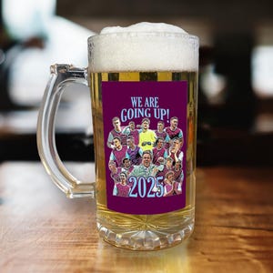 Burnley Promotion 2024-25 Beer Glass Top Quality Gift 16oz&#39; Burnley Players Beer Stein Cup Great Fans Xmas Gift Football Gifts