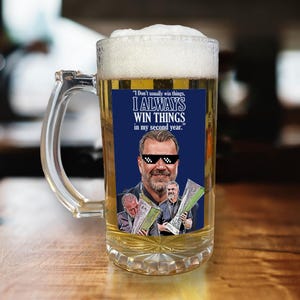 Big Ange I always win things in my 2nd year quote Beer Glass Tottenham Spurs Europa Champions 2025 Top Quality Christmas Gift For Spurs Fans