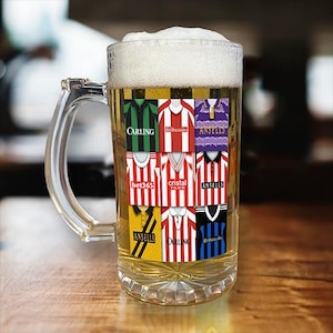 Stoke Retro Shirt Montage Beer Glass Classic Kits Fans Top Quality Gift 16oz Stoke City Retro Shirts Beer Stein Cup