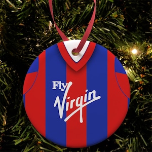 Crystal Palace 1988 Retro Home Shirt Kit Christmas Tree Decoration Bauble Flat Ceramic Great Christmas Gift