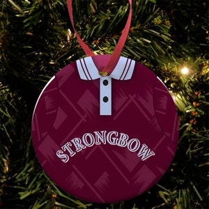 Hearts Retro Shirt Choice Of Kit Christmas Tree Decoration Bauble Flat Ceramic Great Christmas Gift Midlothian