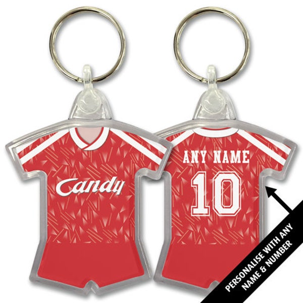 Liverpool 1989 Retro Home Shirt Kit Personalised Keyring Key Ring Key Chain Great Christmas Gift Add Any Name & Number