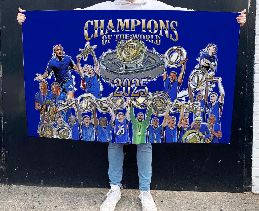 Chelsea Champions of the World Football Flag High Quality 5ft X