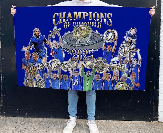 Chelsea Champions of the World Football Flag High Quality 5ft X