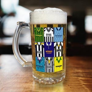 Notts County Retro Shirt Montage Bierglas Classic Kits Fans Top Qualität Geschenk 16 Unzen Notts County Retro Shirts Bierkrug Tasse