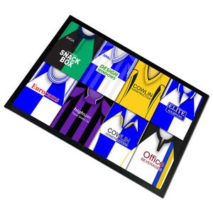 Bristol Rovers Retro Kits Montage Door Floor Mat Choice Of Sizes Great Gift For Rovers Fans Floor Door Mat Classic Kits