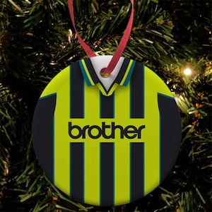 City 1999 Retro Away Shirt Kit Christmas Tree Decoration Bauble Flat Ceramic Great Christmas Gift Manchester Man