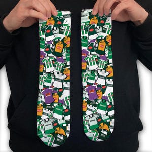 Plymouth Argyle Retro Shirt Classic Kits Mash Up Printed Socks Great Christmas Gift Unofficial