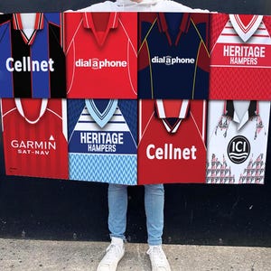 Middlesbrough Retro Shirt Montage Football Flag High Quality 5ft x3ft Boro Flag For Fans Middlesbrough Man Cave Classic Kits