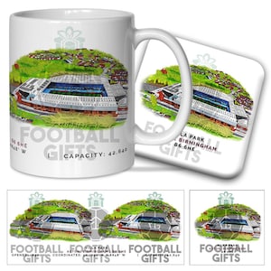 Villa Around The Grounds Villa Park Water Colour Mug & Coaster Set Quality Mug Great Christmas Gift Aston Villa Fans Unofficial