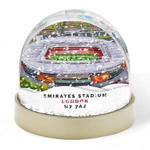 Arsenal Around The Grounds The Emirates Stadium Water Colour Snow Globe Great Christmas Gift For Gunners Fans Football Gifts