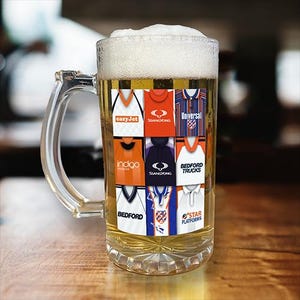 Luton Retro Shirt Montage Bierglas Classic Kits Hutmacher Fans Top Qualität Geschenk 16oz Luton Town Retro Shirts Bierkrug Tasse