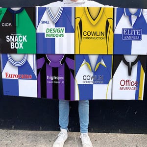 Bristol Rovers Retro Shirt Montage Football Flag High Quality 5ft x3ft Bristol Flag For Fans Man Cave Classic Kits