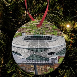 Spurs Around The Grounds Tottenham Hotspur Stadium Water Colour Christmas Tree Decoration Bauble Flat Ceramic Great Fans Gift