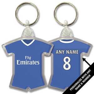 Chelsea 2004 Retro Home Shirt Kit Personalised Keyring Key Ring Key Chain Great Christmas Gift Add Any Name & Number