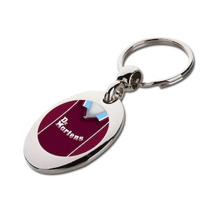 West Ham Home 1999 Kit Metal Trolley Coin Key Ring Key Chain Retro Great Gift For Hammers Fans Christmas Gift Printed In The UK
