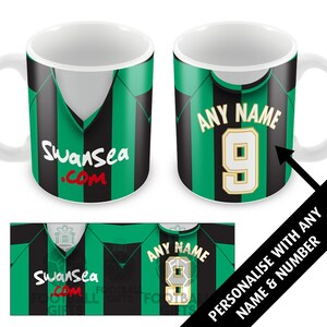Swansea Away 2007 Third Retro Shirt Kit Personalised Mug Cup Great Christmas Gift Add Any Name & Number