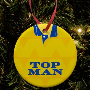 Leeds 1989 Retro Away Shirt Kit Christmas Tree Decoration Bauble Flat Ceramic Great Christmas Gift Utd United