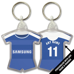 Chelsea 2012 Retro Home Shirt Kit Personalised Keyring Key Ring Key Chain Great Christmas Gift Add Any Name & Number