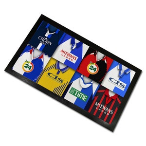 Blackburn Classic Shirts Retro Home & Away Shirts Kit Montage Bar Runner Great Christmas Gift Printed In The UK Football Gifts